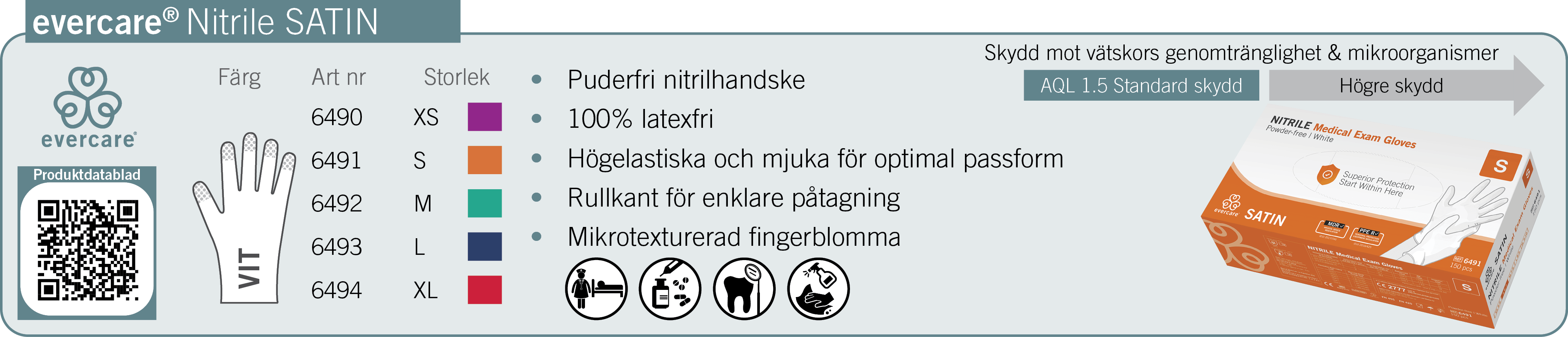 evercare Nitrile SATIN