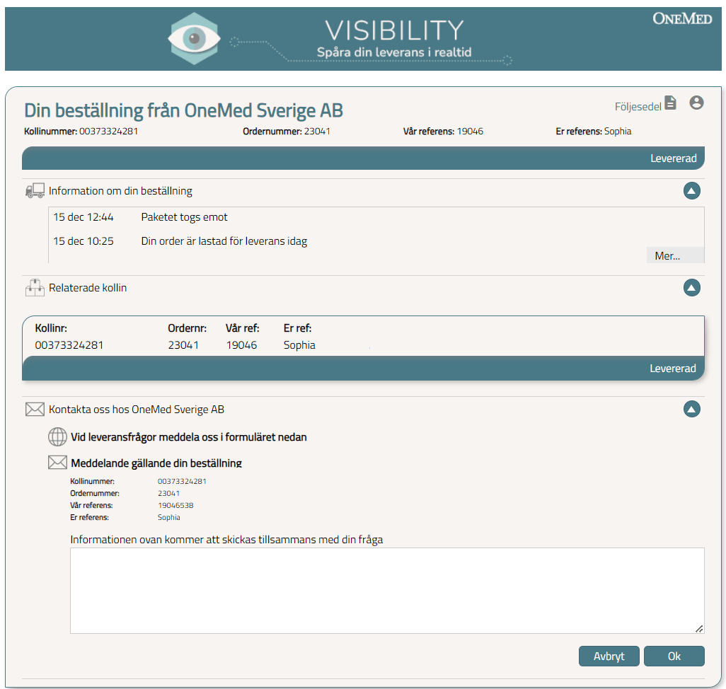 bild på Visibility och ordern